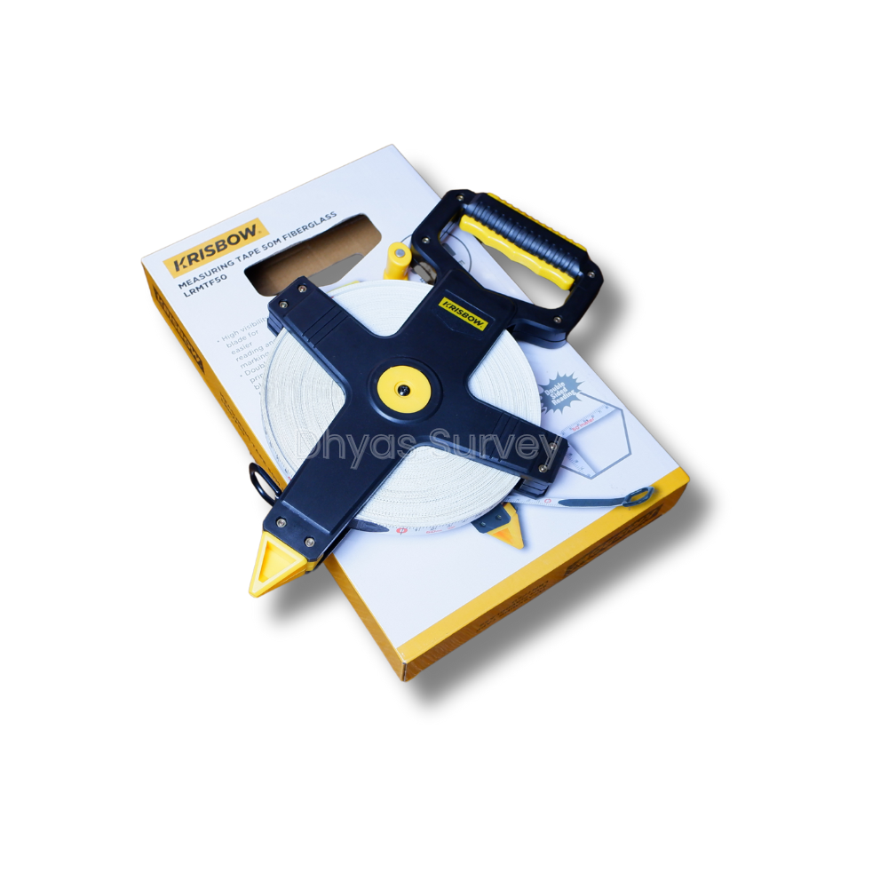 Meteran Fiberglass Krisbow 50m measuring tape fiberglass 50 m