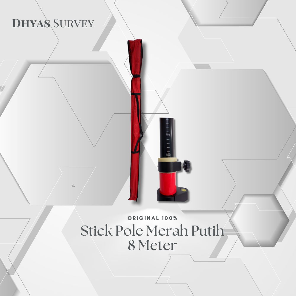 Stick Pole Jalon 8m merah putih Stik Pole 8 Meter Prisma Detail