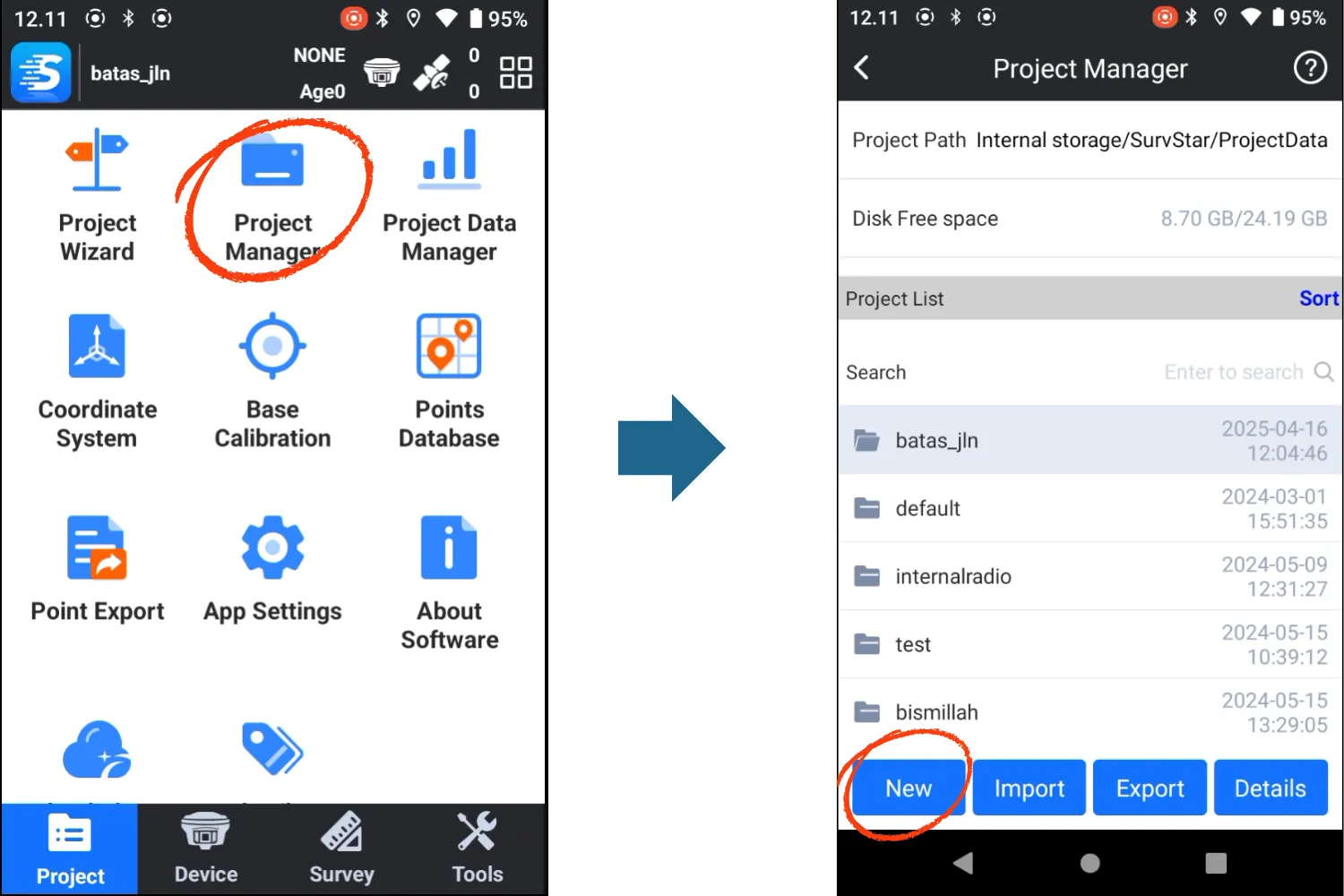 Setting file Project Cors/NTRIP
